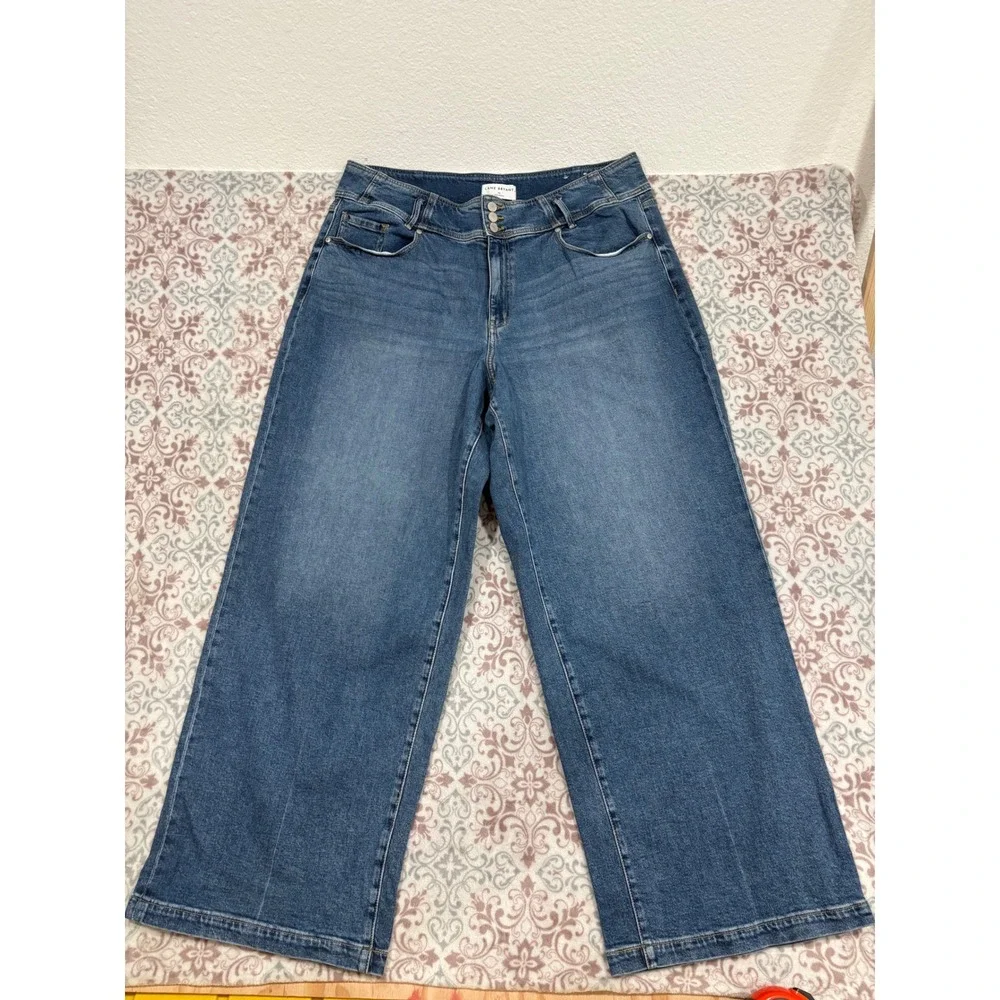 Lane Bryant Signature Fit Ultra High Rise Wide Leg Jeans Medium Wash Blue 20L